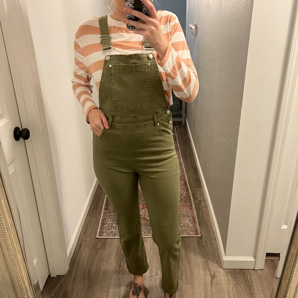 Olive overalls